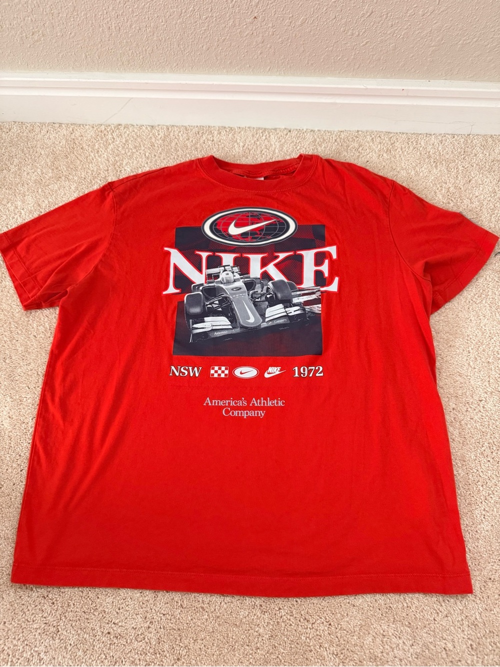 Nike Red Graphic Racing T-Shirt